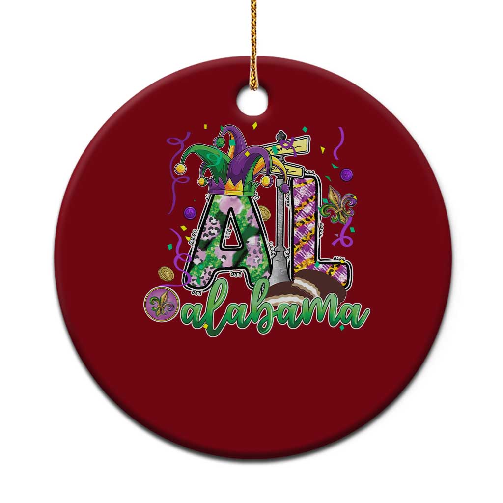 Funny Mardi Gras In Alabama AL Ceramic Ornament Moon Pie Jester Hat TS11 1pc Red Print Your Wear