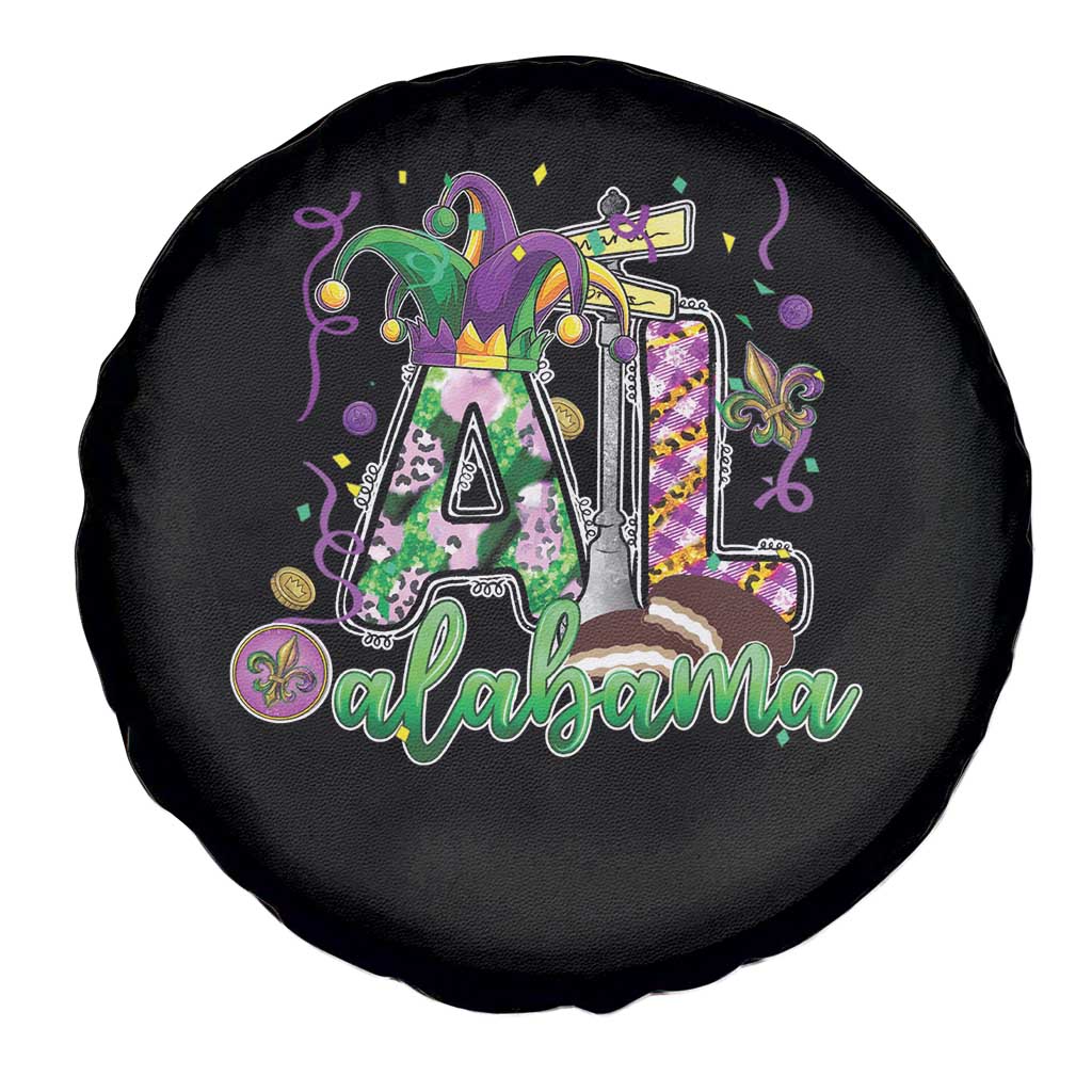 Funny Mardi Gras In Alabama AL Spare Tire Cover Moon Pie Jester Hat TS11 Print Your Wear