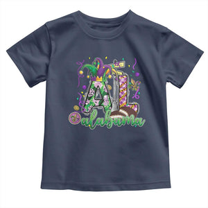 Funny Mardi Gras In Alabama AL Toddler T Shirt Moon Pie Jester Hat TS11 Navy Print Your Wear