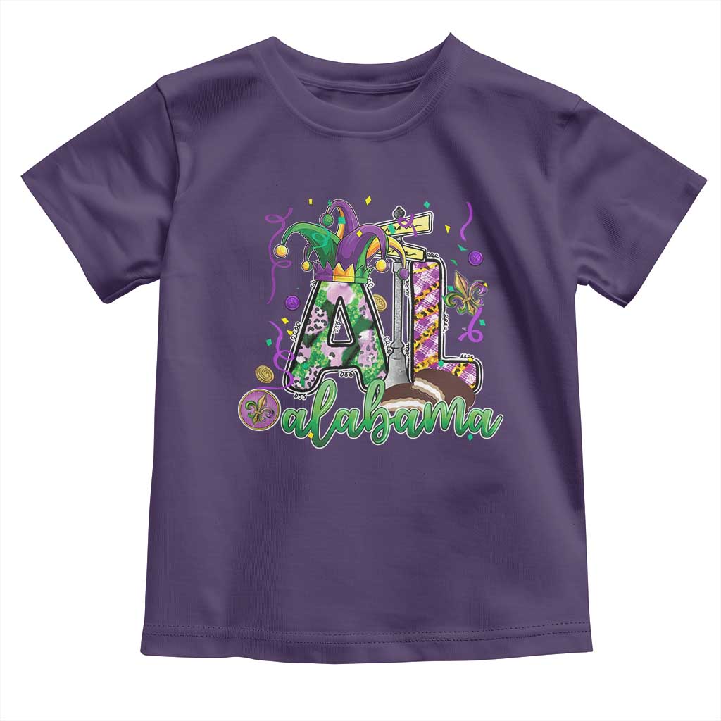 Funny Mardi Gras In Alabama AL Toddler T Shirt Moon Pie Jester Hat TS11 Purple Print Your Wear