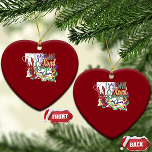 Funny Mardi Gras Louisiana Ceramic Ornament I Just Want To Be Loved Bayou Crawfish Beads TS11 Print Your Wear