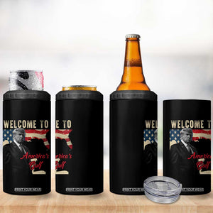Funny Trump Welcome To America's Gulf 4 in 1 Can Cooler Tumbler Vintage American Flag TS11 Print Your Wear