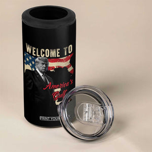 Funny Trump Welcome To America's Gulf 4 in 1 Can Cooler Tumbler Vintage American Flag TS11 Print Your Wear