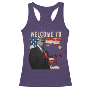 Funny Trump Welcome To America's Gulf Racerback Tank Top Vintage American Flag TS11 Purple Print Your Wear