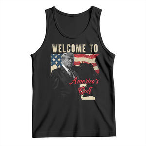 Funny Trump Welcome To America's Gulf Tank Top Vintage American Flag TS11 Black Print Your Wear