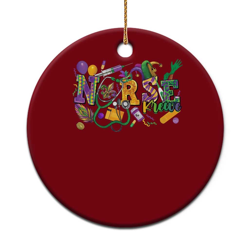 Funny Mardi Gras Nurse Krewe Healthcare Ceramic Ornament TS11 1pc Red Print Your Wear
