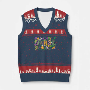 Funny Mardi Gras Nurse Krewe Healthcare V-Neck Knit Sweater Vest TS11 Navy Red Print Your Wear