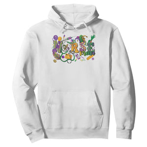 Funny Mardi Gras Nurse Krewe Healthcare Hoodie TS11 White Print Your Wear