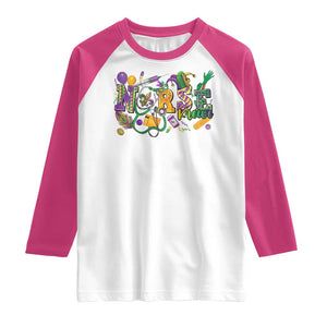 Funny Mardi Gras Nurse Krewe Healthcare Raglan Shirt TS11 White Heliconia Print Your Wear