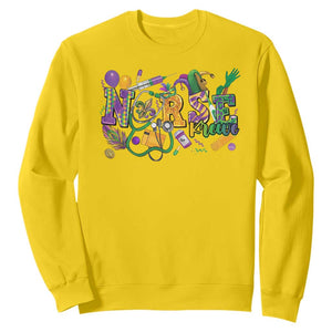Funny Mardi Gras Nurse Krewe Healthcare Sweatshirt TS11 Daisy Print Your Wear