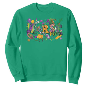 Funny Mardi Gras Nurse Krewe Healthcare Sweatshirt TS11 Irish Green Print Your Wear