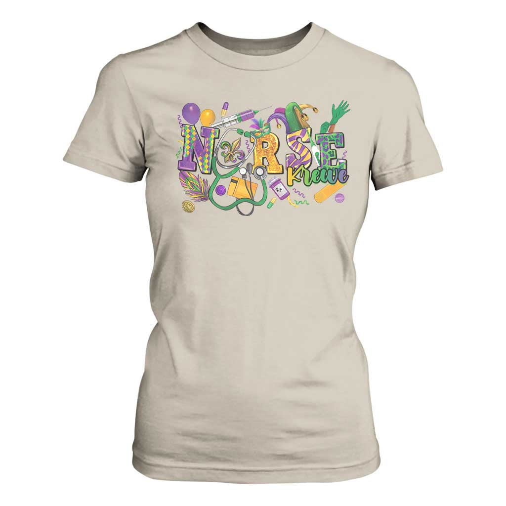 Funny Mardi Gras Nurse Krewe Healthcare T Shirt For Women TS11 Sand Print Your Wear