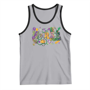 Funny Mardi Gras Nurse Krewe Healthcare Tank Top TS11 Athletic Heather Black Print Your Wear