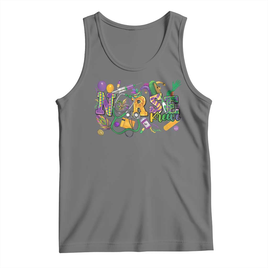 Funny Mardi Gras Nurse Krewe Healthcare Tank Top TS11 Black Heather Print Your Wear