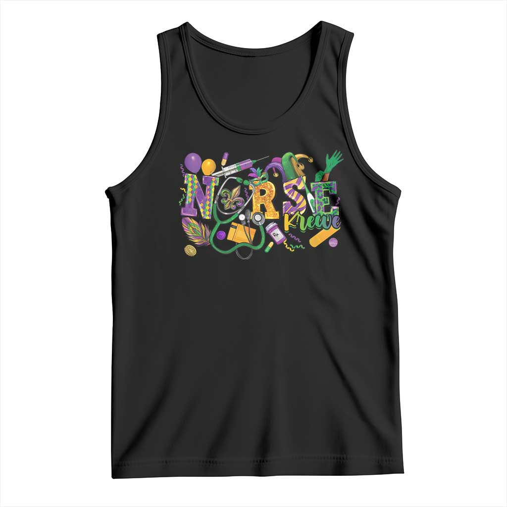 Funny Mardi Gras Nurse Krewe Healthcare Tank Top TS11 Black Print Your Wear