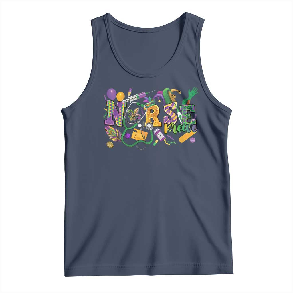 Funny Mardi Gras Nurse Krewe Healthcare Tank Top TS11 Navy Print Your Wear