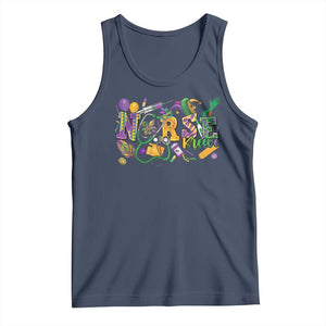 Funny Mardi Gras Nurse Krewe Healthcare Tank Top TS11 Navy Print Your Wear
