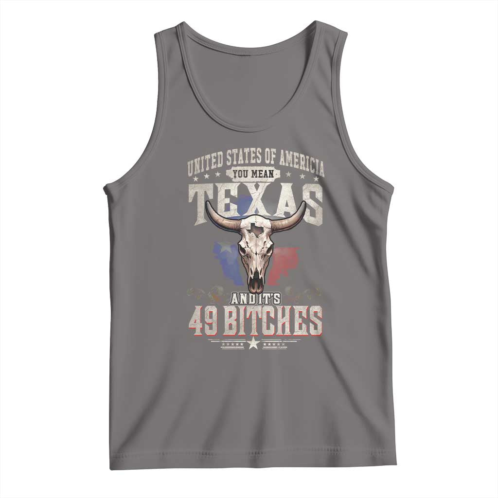Funny Texan Tank Top United States Of America You Mean Texas And It's 49 Bitches TS11 Deep Heather Print Your Wear