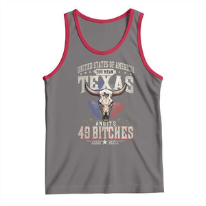 Funny Texan Tank Top United States Of America You Mean Texas And It's 49 Bitches TS11 Deep Heather Red Print Your Wear