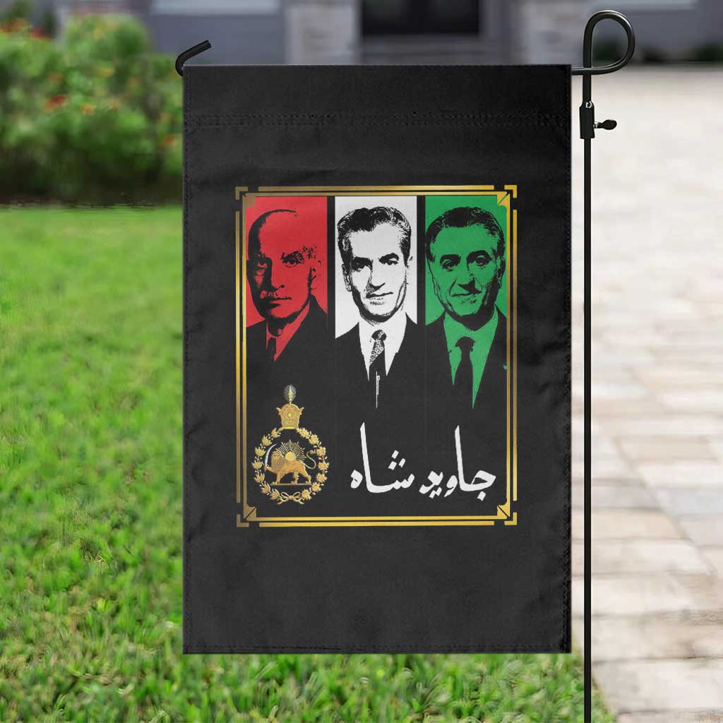 Pahlavi Kings of Iran Garden Flag Javid Shah Long live the King TS11 Print Your Wear