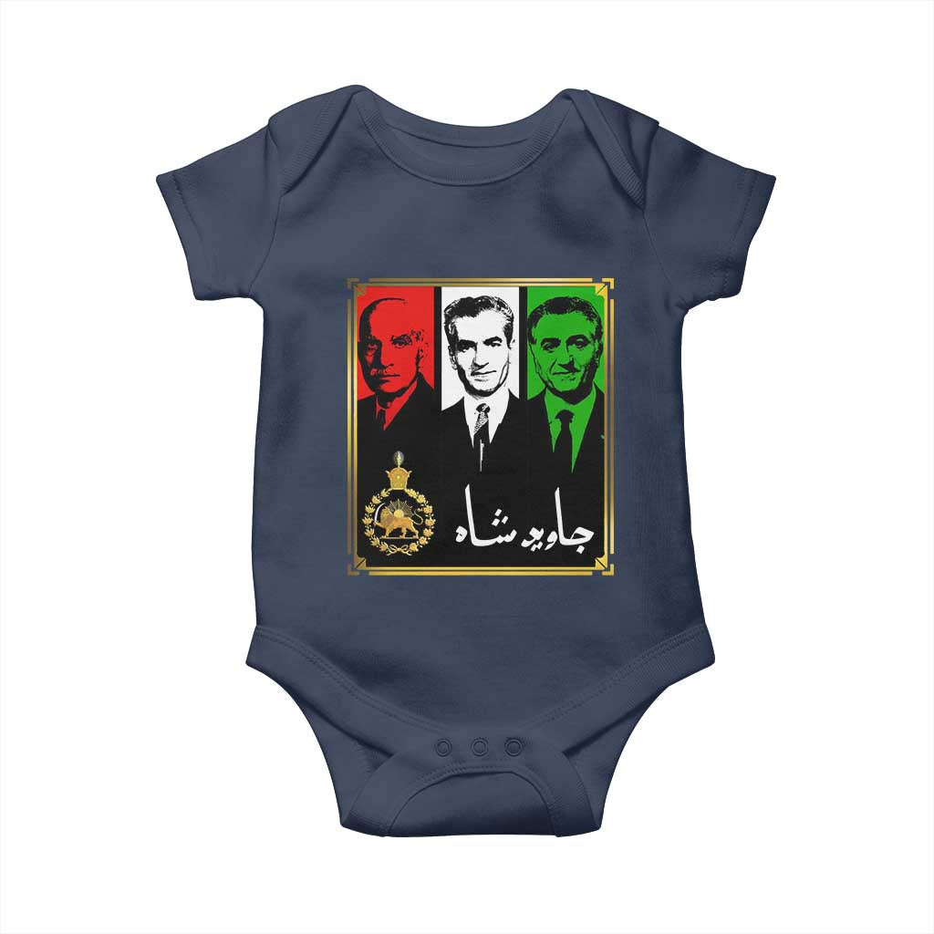Pahlavi Kings of Iran Baby Onesie Javid Shah Long live the King TS11 Navy Print Your Wear