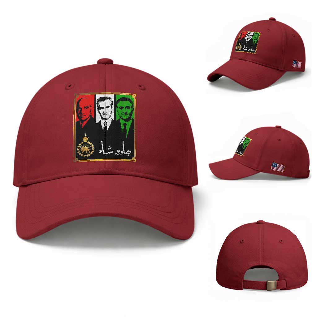 Pahlavi Kings of Iran Baseball Cap Javid Shah Long live the King TS11 Baseball Cap Universal Fit Cherry Red Print Your Wear
