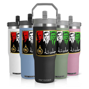 Pahlavi Kings of Iran Flip Straw Tumbler Javid Shah Long live the King TS11 Print Your Wear