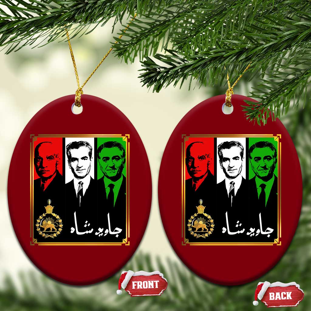 Pahlavi Kings of Iran Ceramic Ornament Javid Shah Long live the King TS11 Print Your Wear