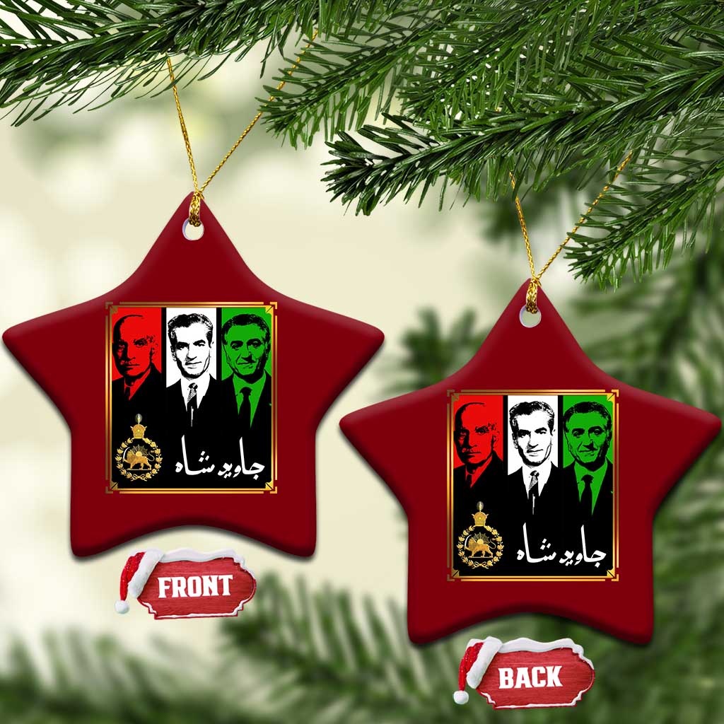 Pahlavi Kings of Iran Ceramic Ornament Javid Shah Long live the King TS11 Print Your Wear