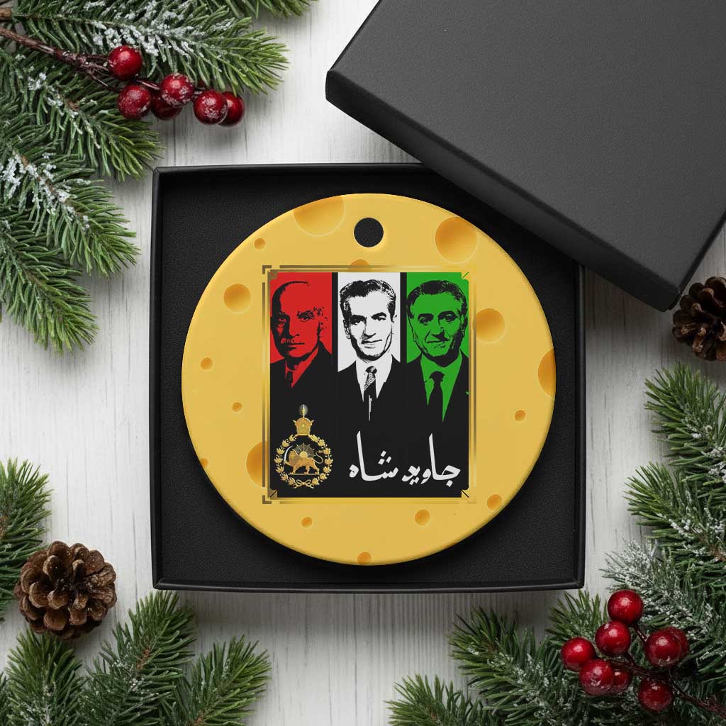 Pahlavi Kings of Iran Ceramic Ornament Javid Shah Long live the King TS11 1pc Yellow Cheese Print Your Wear