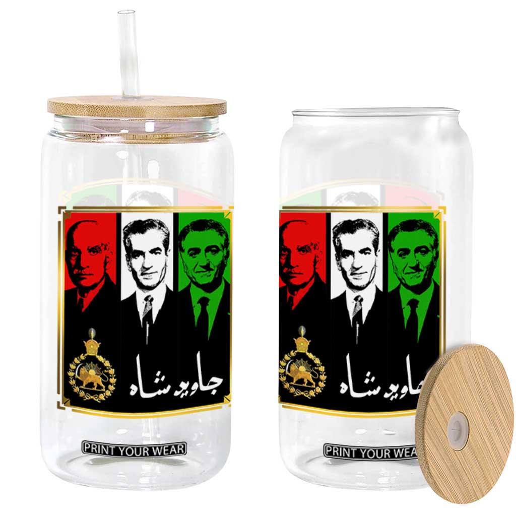 Pahlavi Kings of Iran Glass Can Javid Shah Long live the King TS11 Print Your Wear