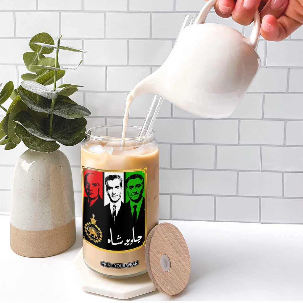 Pahlavi Kings of Iran Glass Can Javid Shah Long live the King TS11 Print Your Wear
