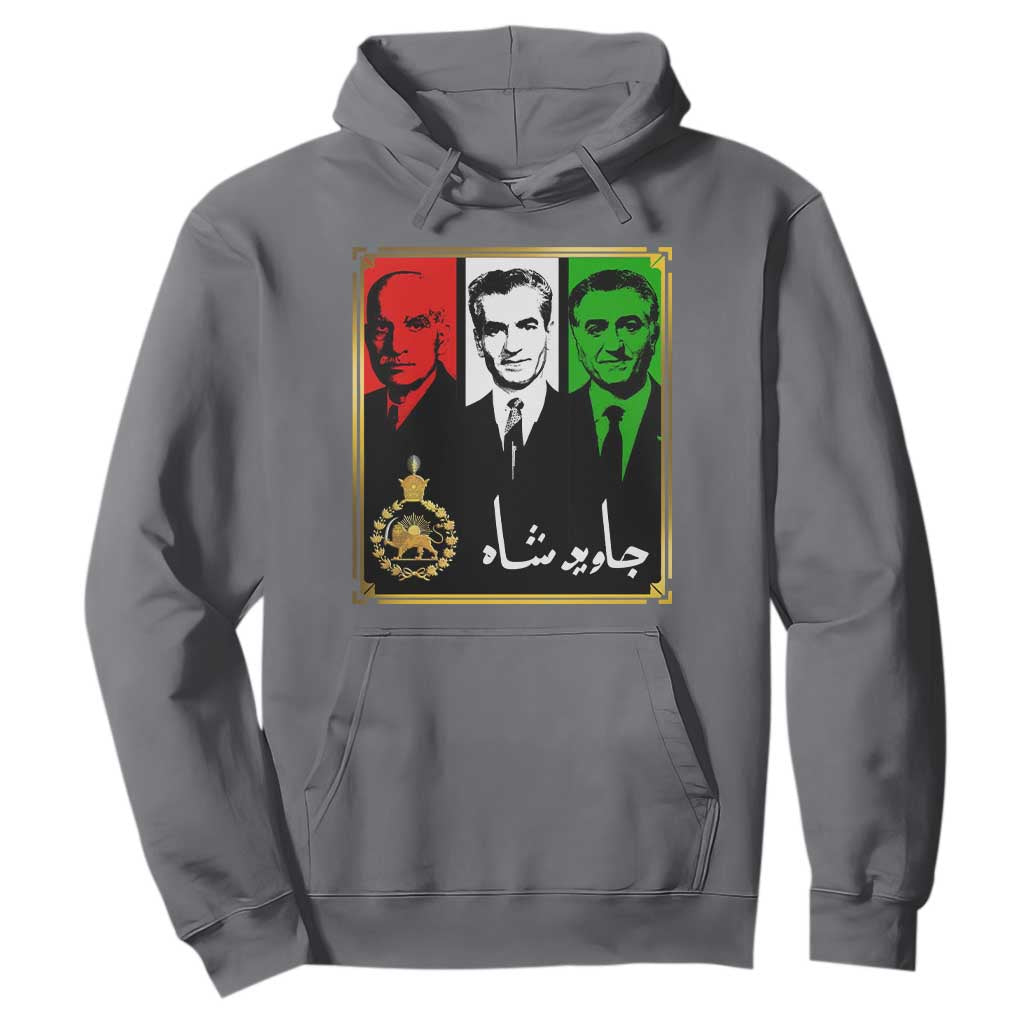Pahlavi Kings of Iran Hoodie Javid Shah Long live the King TS11 Charcoal Print Your Wear