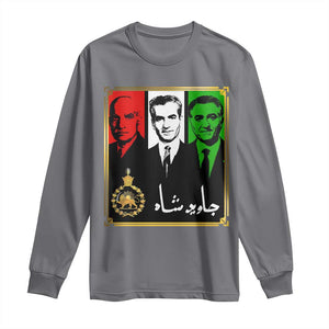 Pahlavi Kings of Iran Long Sleeve Shirt Javid Shah Long live the King TS11 Charcoal Print Your Wear