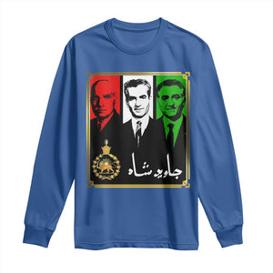 Pahlavi Kings of Iran Long Sleeve Shirt Javid Shah Long live the King TS11 Royal Blue Print Your Wear