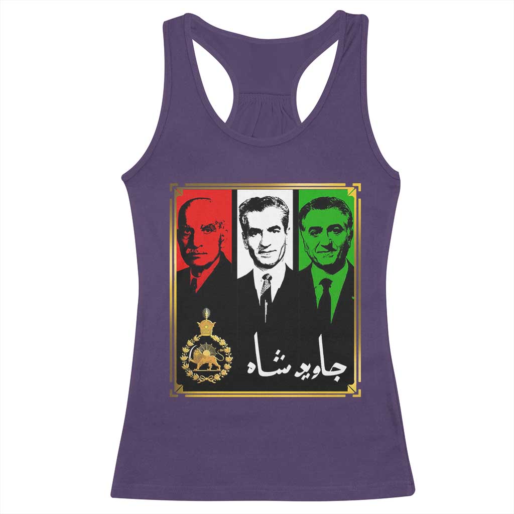 Pahlavi Kings of Iran Racerback Tank Top Javid Shah Long live the King TS11 Purple Print Your Wear
