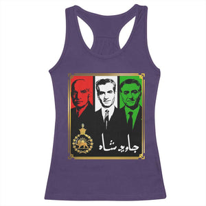 Pahlavi Kings of Iran Racerback Tank Top Javid Shah Long live the King TS11 Purple Print Your Wear