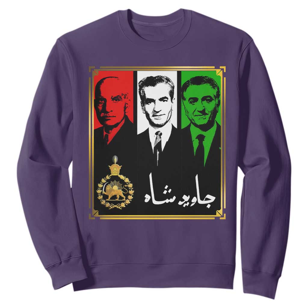 Pahlavi Kings of Iran Sweatshirt Javid Shah Long live the King TS11 Purple Print Your Wear
