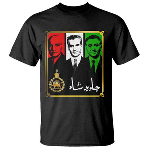 Pahlavi Kings of Iran T Shirt Javid Shah Long live the King TS11 Black Print Your Wear
