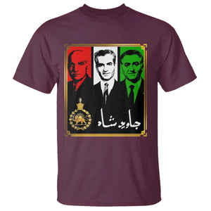 Pahlavi Kings of Iran T Shirt Javid Shah Long live the King TS11 Maroon Print Your Wear