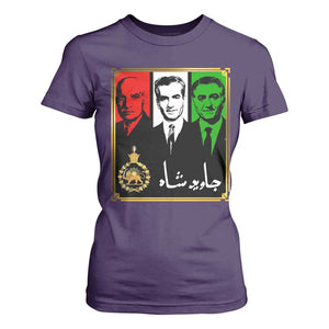 Pahlavi Kings of Iran T Shirt For Women Javid Shah Long live the King TS11 Purple Print Your Wear