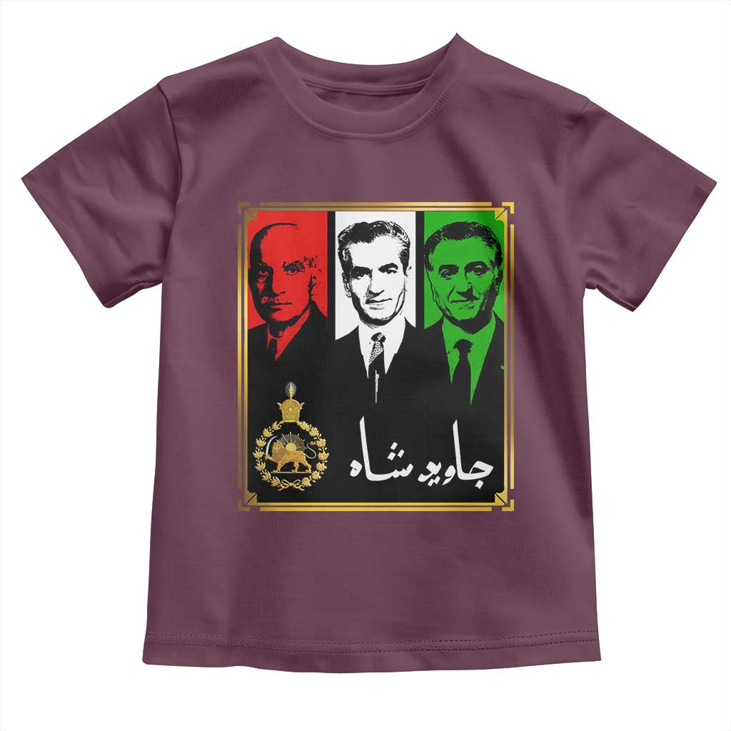 Pahlavi Kings of Iran Toddler T Shirt Javid Shah Long live the King TS11 Maroon Print Your Wear