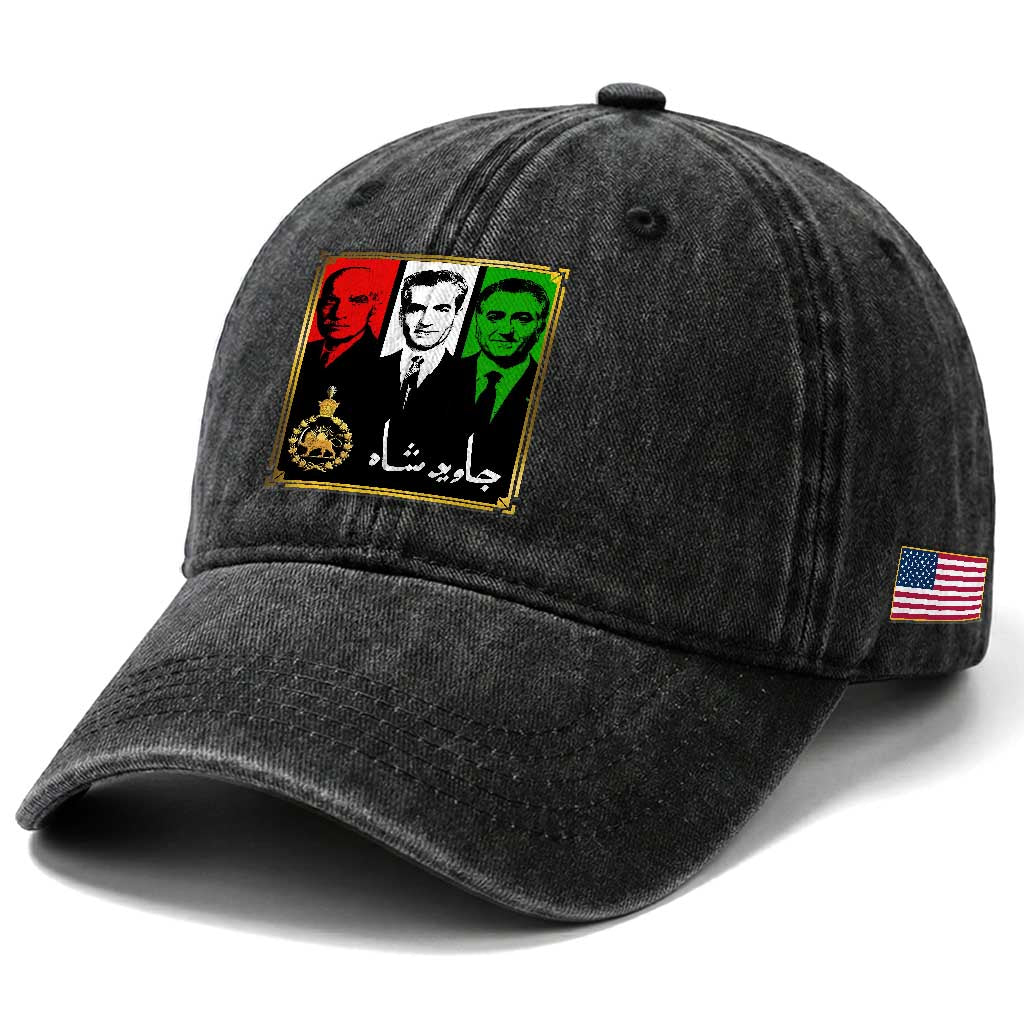 Pahlavi Kings of Iran Washed Cotton Baseball Cap Javid Shah Long live the King TS11 Print Your Wear
