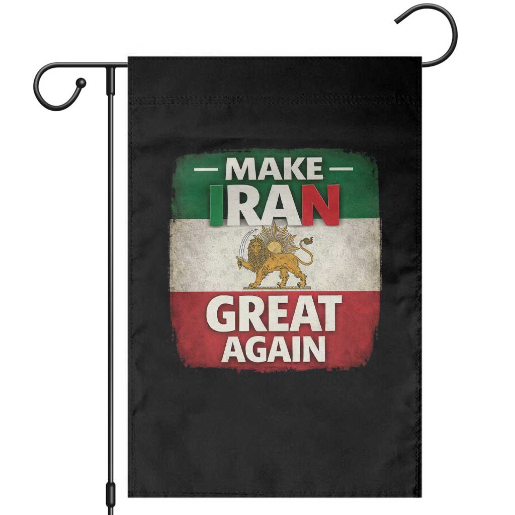 Make Iran Great Again Garden Flag MIGA Vintage Persian Lion Flag TS11 Black Print Your Wear