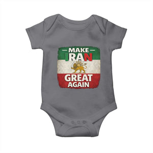 Make Iran Great Again Baby Onesie MIGA Vintage Persian Lion Flag TS11 Charcoal Print Your Wear