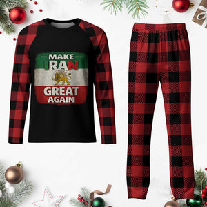 Make Iran Great Again Plaid Pajama Set MIGA Vintage Persian Lion Flag TS11 Buffalo Plaid Print Your Wear