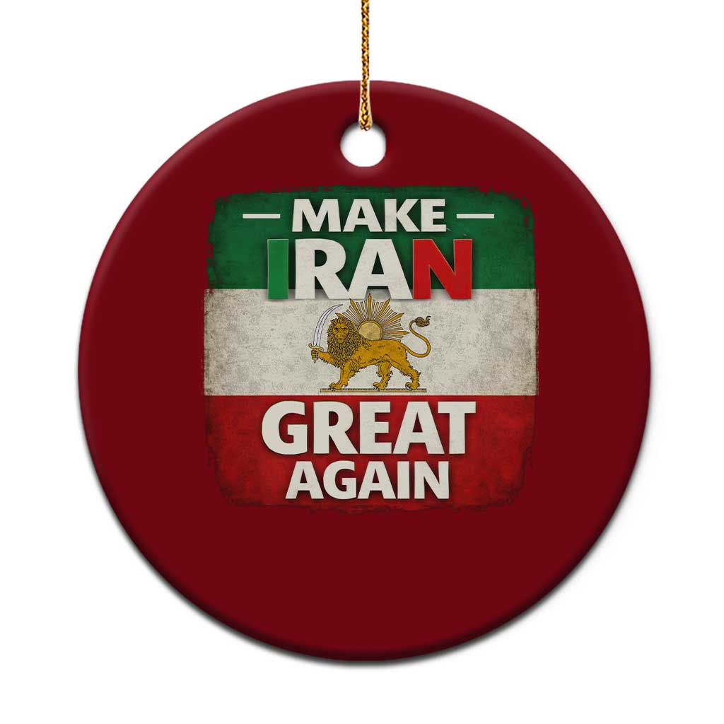Make Iran Great Again Ceramic Ornament MIGA Vintage Persian Lion Flag TS11 1pc Red Print Your Wear