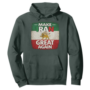 Make Iran Great Again Hoodie MIGA Vintage Persian Lion Flag TS11 Dark Forest Green Print Your Wear