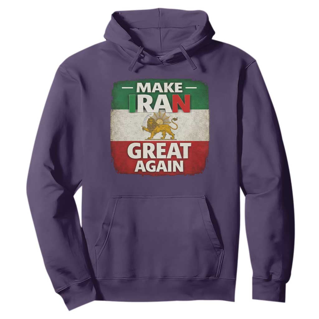 Make Iran Great Again Hoodie MIGA Vintage Persian Lion Flag TS11 Purple Print Your Wear