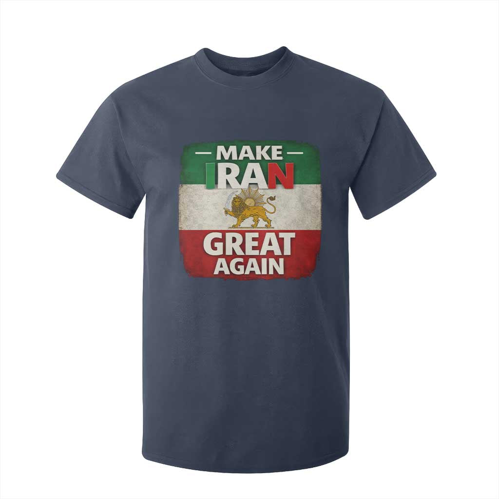 Make Iran Great Again T Shirt For Kid MIGA Vintage Persian Lion Flag TS11 Navy Print Your Wear